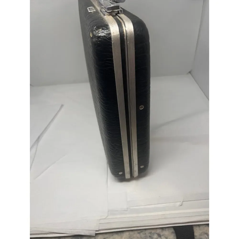 Vintage American Tourister Escort Hard Case‎ Briefcase Black Mid Century